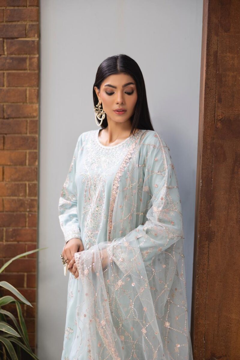 HL-596 | Elegant Embroidered Viscose Suit – Winter Collection