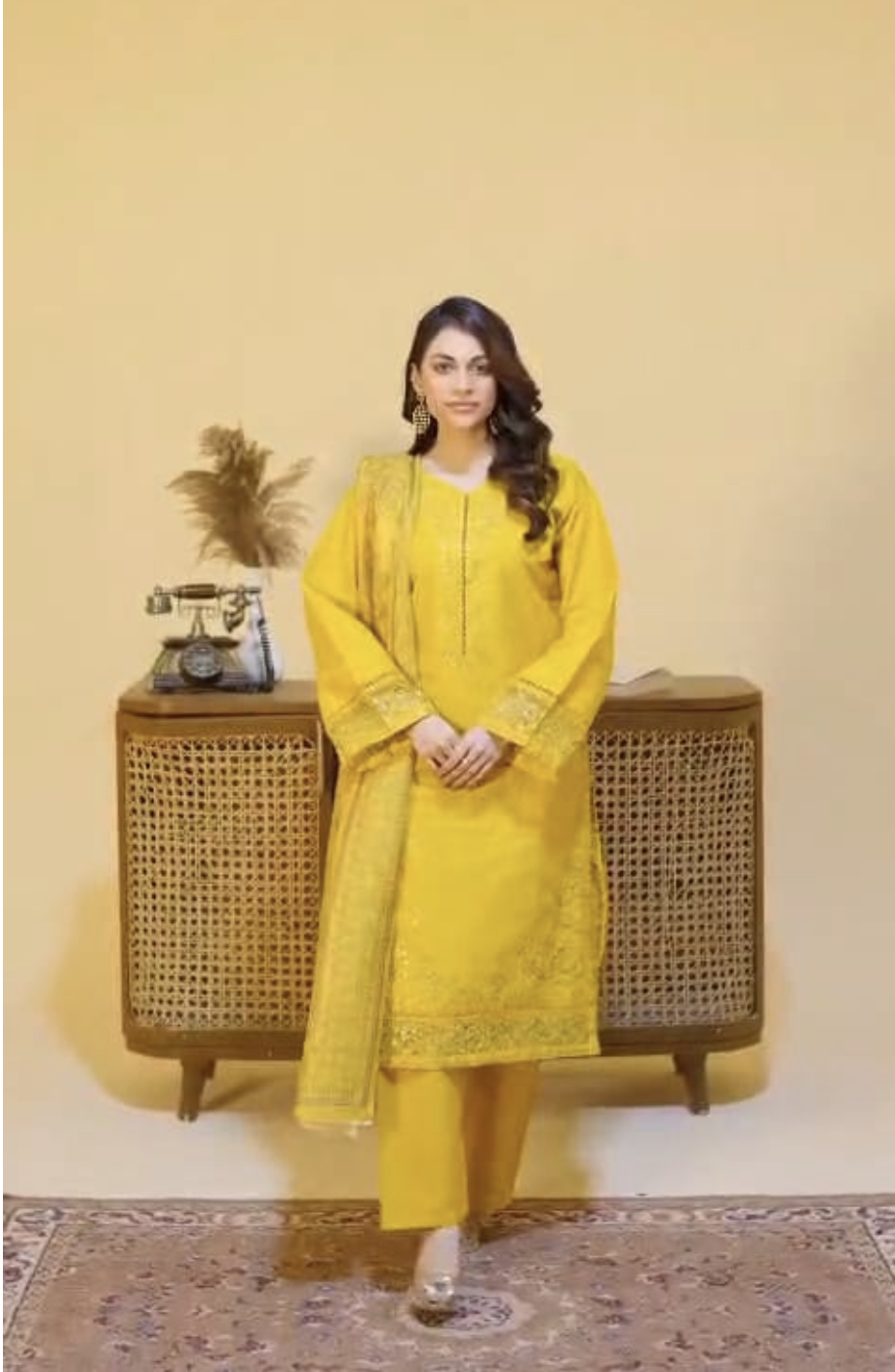 CT‑07 | Embroidered Winter Cotton Suit – Humayun Abbottabad Winter Collection - Image 4
