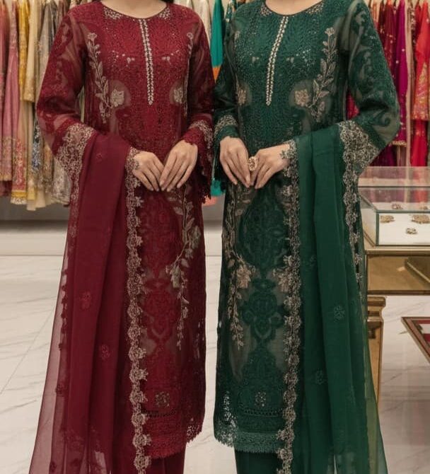 ML‑02 | Embroidered Net Suit – Humayun Abbottabad Luxury Collection